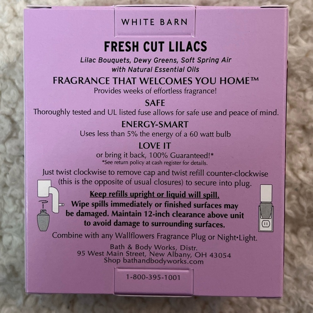 B&BW White Barn "Fresh Cut Lilacs" Wallflowers Home Fragrance Refills 2 Boxes - Picture 4 of 7